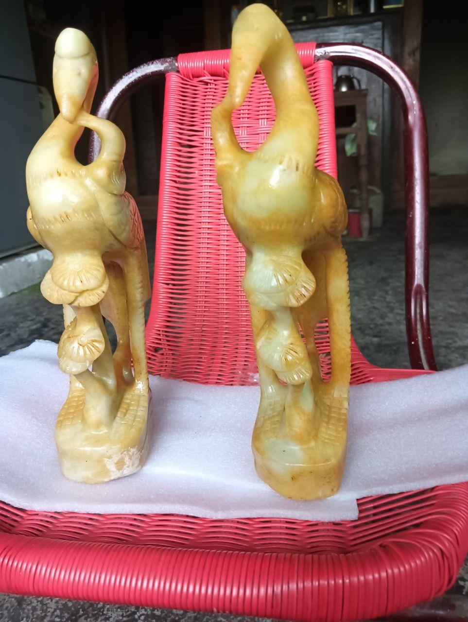 和田玉仙鹤摆件