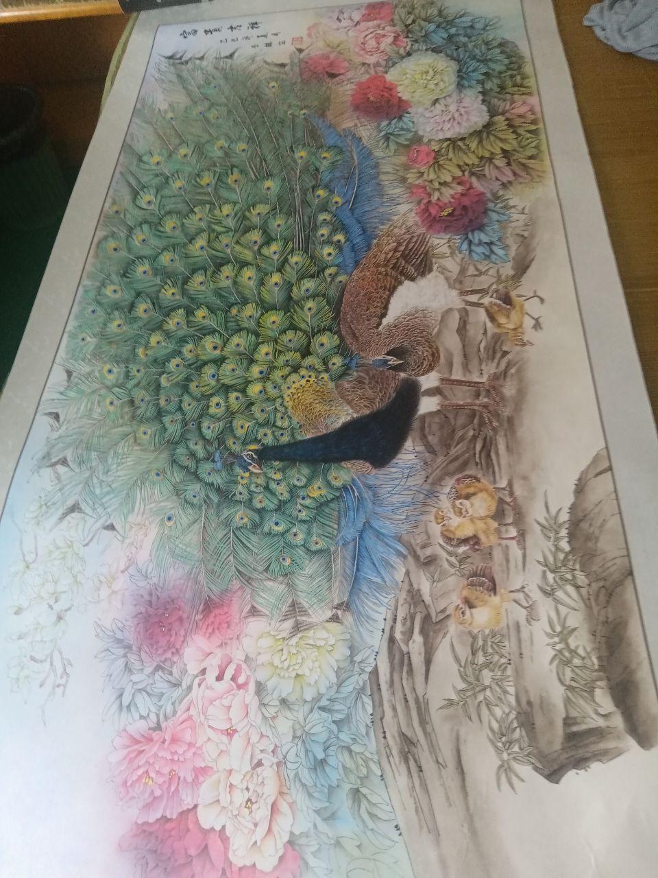 孔雀花鸟图