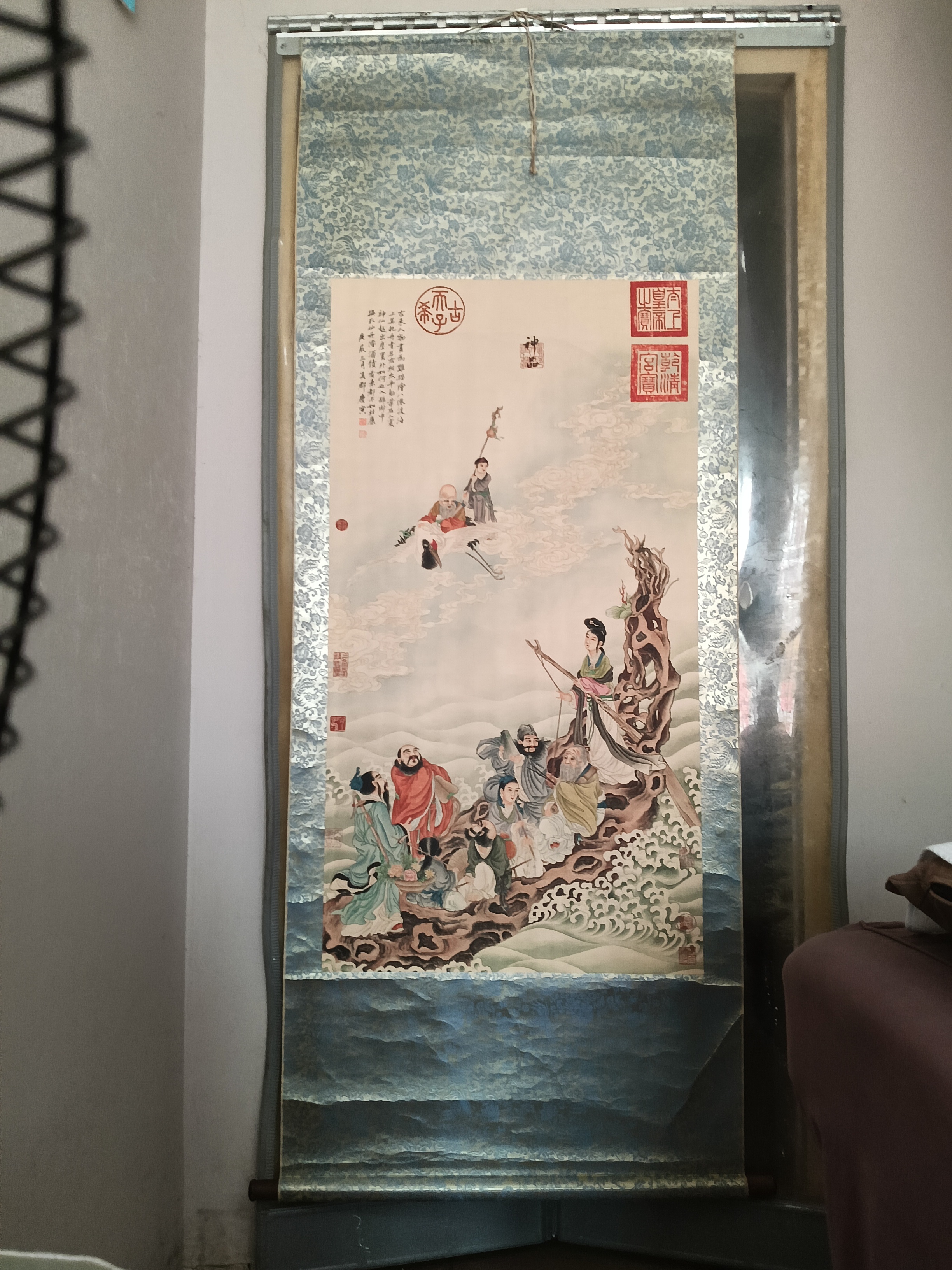 八仙图卷轴