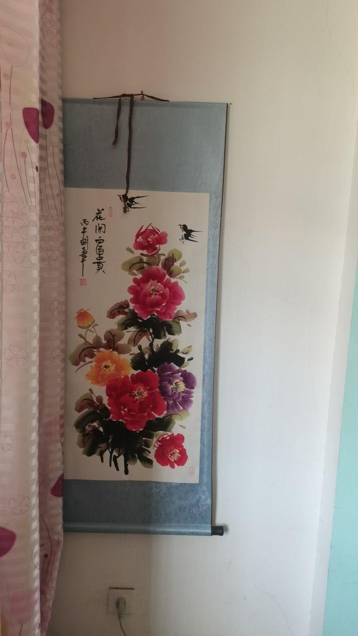 花开富贵牡丹飞燕国画卷轴