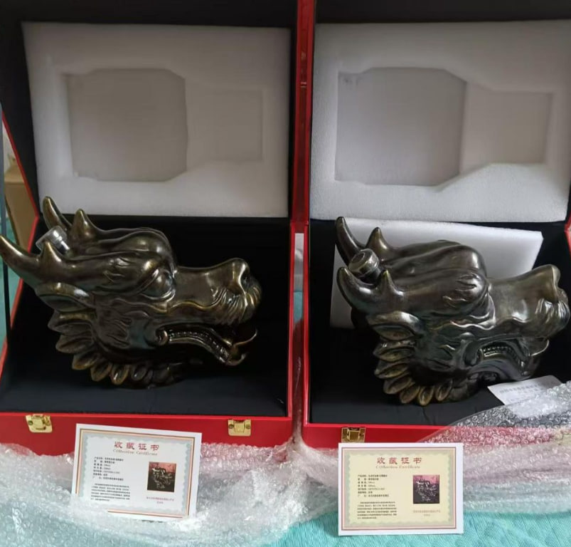 龙首成对摆件