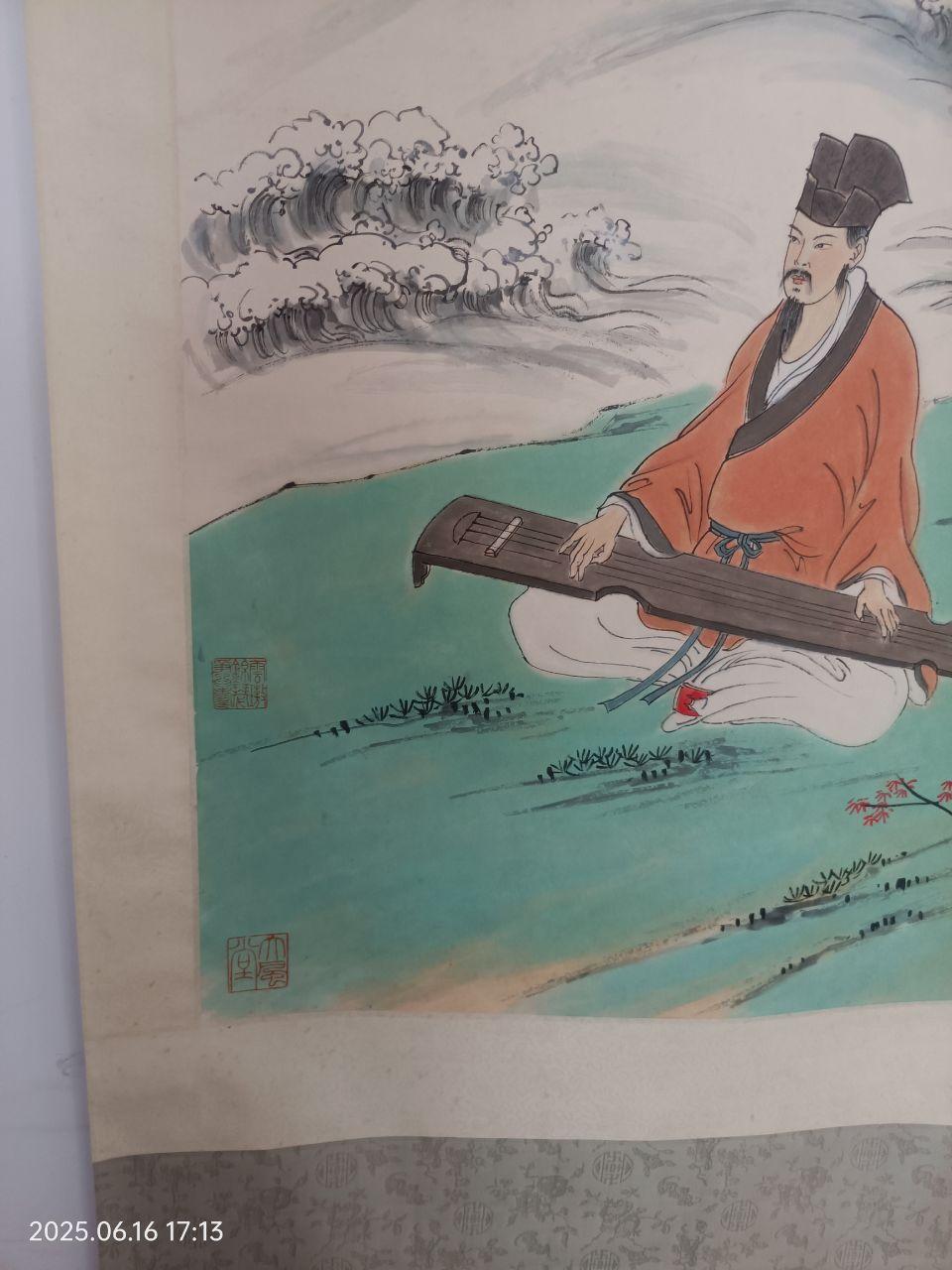 高士抚琴图