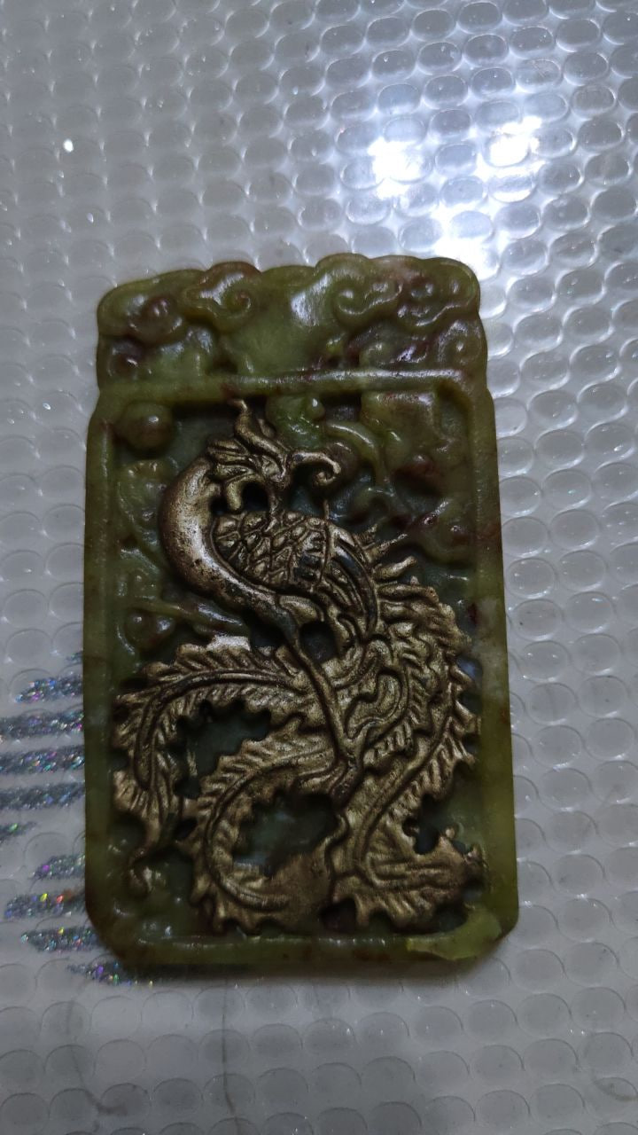 鎏金凤凰玉牌